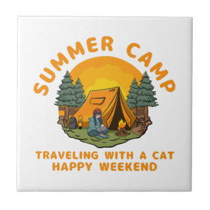 Sommerlager mit Katze Fliese