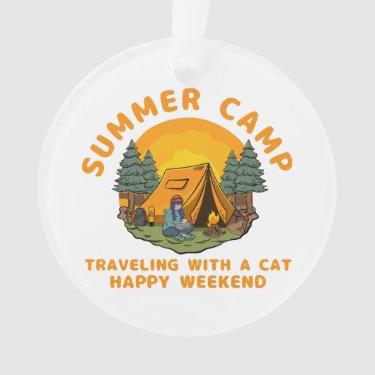 Sommerlager mit Katze Ornament (Vorderseite)