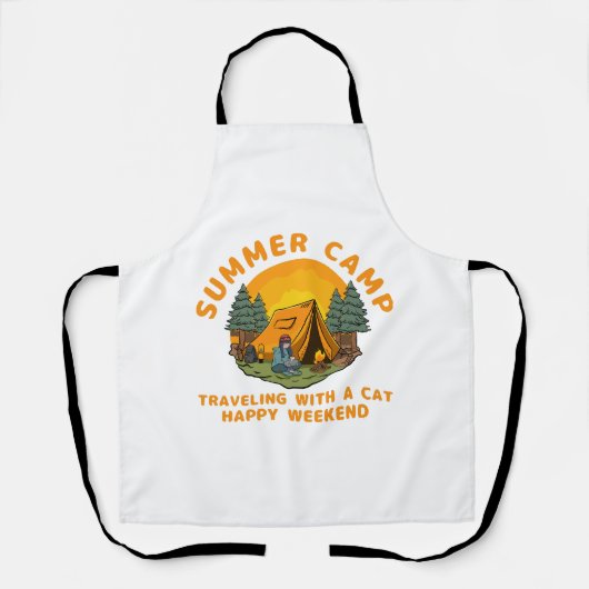 Sommerlager mit Katze Schürze (Vorderseite)