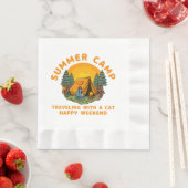 Sommerlager mit Katze Serviette (Beispiel)