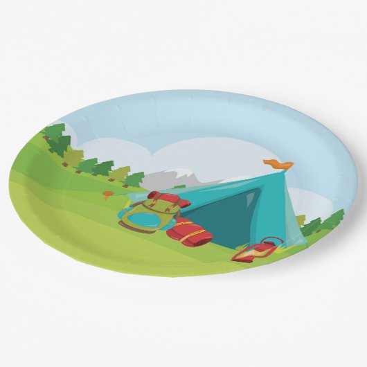 Sommerlager Pappteller (Schrägansicht)