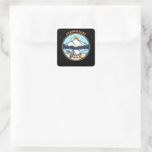 Sommerlager Quadratischer Aufkleber (Tasche)