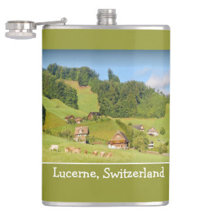 Sommerlandschaft in der Schweiz Flachmann