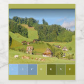 Sommerlandschaft in der Schweiz Weinetikett (Einzelnes Label)