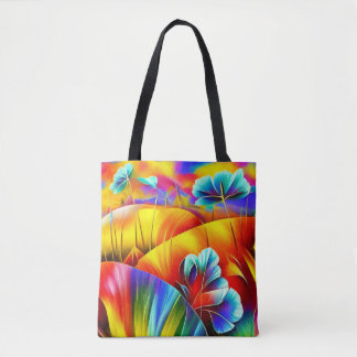 Sommerlandschaft in Regenbogenfarben Tasche