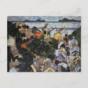 Sommerlandschaft Krumau von Egon Schiele Postkarte
