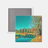 Sommerlandschaft Landschaftsmagnet Magnet (Vorderseite/Rückseite)