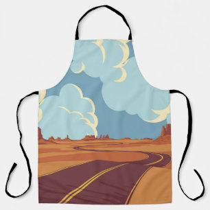 Sommerlandschaft mit einer leeren kurvenreichen St Schürze