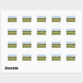 Sommerlandschaft Runder Aufkleber (Blatt)