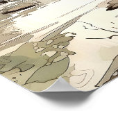 Sommerlandschaft Wasserfarbe Poster (Ecke)