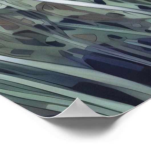 Sommerlandschaft Wasserfarbe Poster (Ecke)