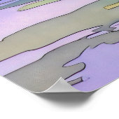 Sommerlandschaft Wasserfarbe Poster (Ecke)