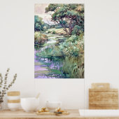 Sommerlandschaft Wasserfarbe Poster (Küche)