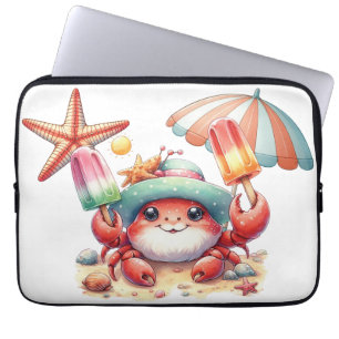 Sommerlaune Krebs mit Popsicles Laptopschutzhülle