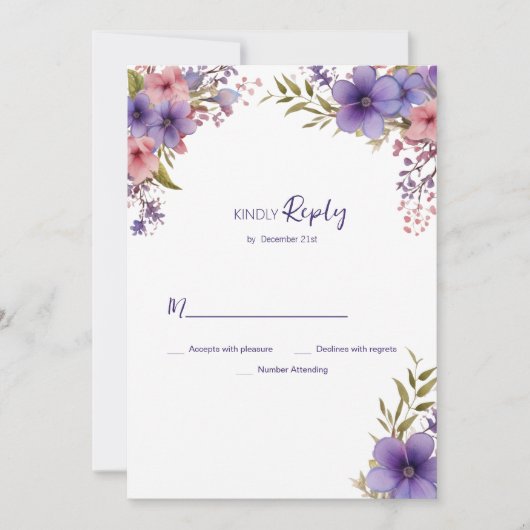 Sommerlavendel mit rosa Blumenrahmen UAWG Einladung (Vorderseite)