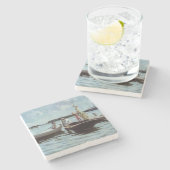 Sommerleben auf den Inseln (von Albert Edelfelt) Steinuntersetzer (Seitenansicht)