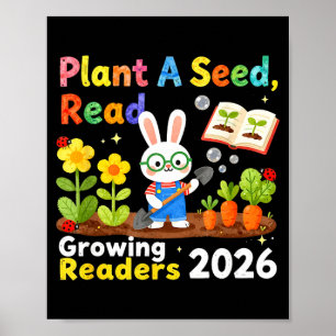 Sommerlektüre 2026 Pflanze einen Samen Lies Wachse Poster