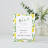 Sommerlemonbaum Botanisch fröhliches Gelbgrün RSVP Karte (Stehend Vorderseite)