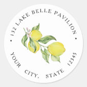 Sommerlemonen-Rücksendeadresse Runder Aufkleber (Vorderseite)