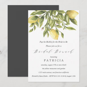 Sommerlemonen und Foliage Hochzeit Bridal Brunch i Einladung