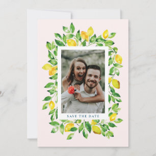 Sommerlemonen und Laub Foto Save The Date