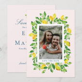 Sommerlemonen und Laub Foto Save The Date (Vorne/Hinten)