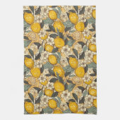 Sommerlemonen und weiße Blume Geschirrtuch (Vertikal)