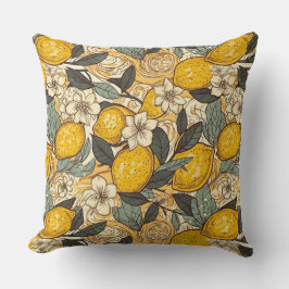 Sommerlemonen und weiße Blume Kissen