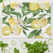 Sommerlemonen und Zitronenblütenmuster Geschirrtuch (Gefaltet)