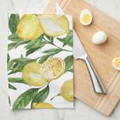 Sommerlemonen und Zitronenblütenmuster Geschirrtuch (Viertel Falte)
