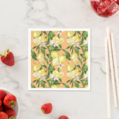 Sommerlemonen und Zitronenblütenmuster Serviette (Beispiel)