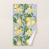 Sommerlemonen Zitronenblüten pastellblau Badhandtuch Set (Handtuch)