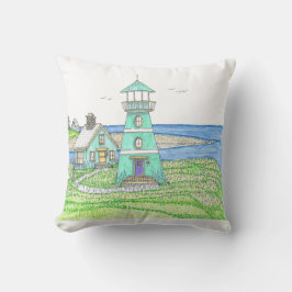 SommerLeuchtturm 3; Innenkissen; Aqua Kissen