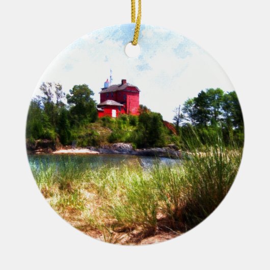 SommerLeuchtturm Keramikornament (Vorne)