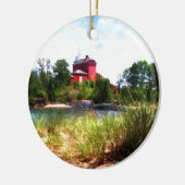 SommerLeuchtturm Keramikornament (Links)