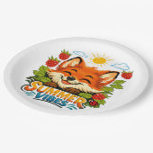 Sommerlich mit Fuchsdesign Pappteller (Schrägansicht)
