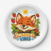 Sommerlich mit Fuchsdesign Pappteller (Vorderseite)