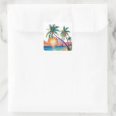 Sommerliche Atmosphäre Quadratischer Aufkleber (Tasche)