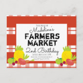 Sommerliche Bauern Markt Gemüse Picknick Geburtsta Postkarte (Vorderseite)