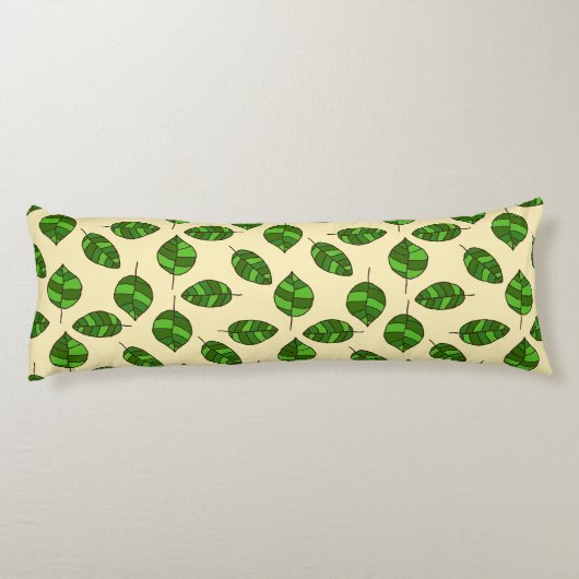 Sommerliche Blätter mit verstellbarem Green Leaf M Seitenschläferkissen (Rückseite)