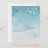 Sommerliche blaue Strandhochzeit Save The Date (Rückseite)