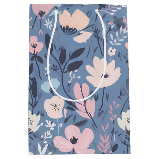 Sommerliche Blume Abstrakt Mittlere Geschenktüte (Vorderseite)