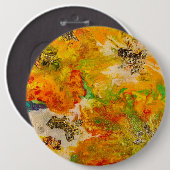 Sommerliche Blume abstrakt Orangengelb Button (Vorne & Hinten)