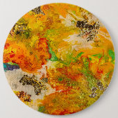 Sommerliche Blume abstrakt Orangengelb Button (Vorderseite)