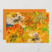 Sommerliche Blume abstrakt Orangengelb Einladung (Vorne/Hinten)