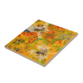 Sommerliche Blume abstrakt Orangengelb Fliese (Seite)