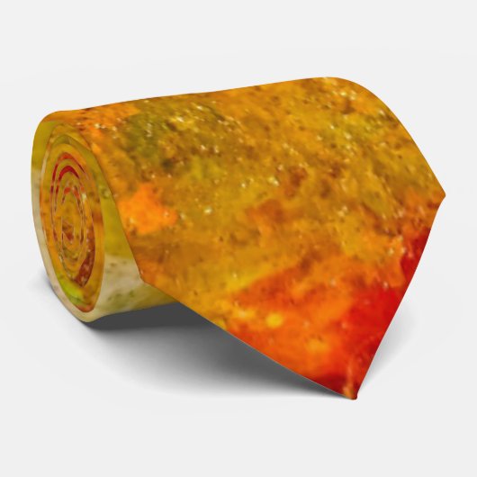 Sommerliche Blume abstrakt Orangengelb Krawatte (Gerollt)