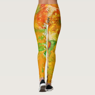 Sommerliche Blume abstrakt Orangengelb  Leggings
