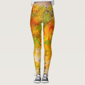 Sommerliche Blume abstrakt Orangengelb Leggings (Vorderseite)