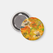 Sommerliche Blume abstrakt Orangengelb Magnet (Vorderseite/Rückseite)